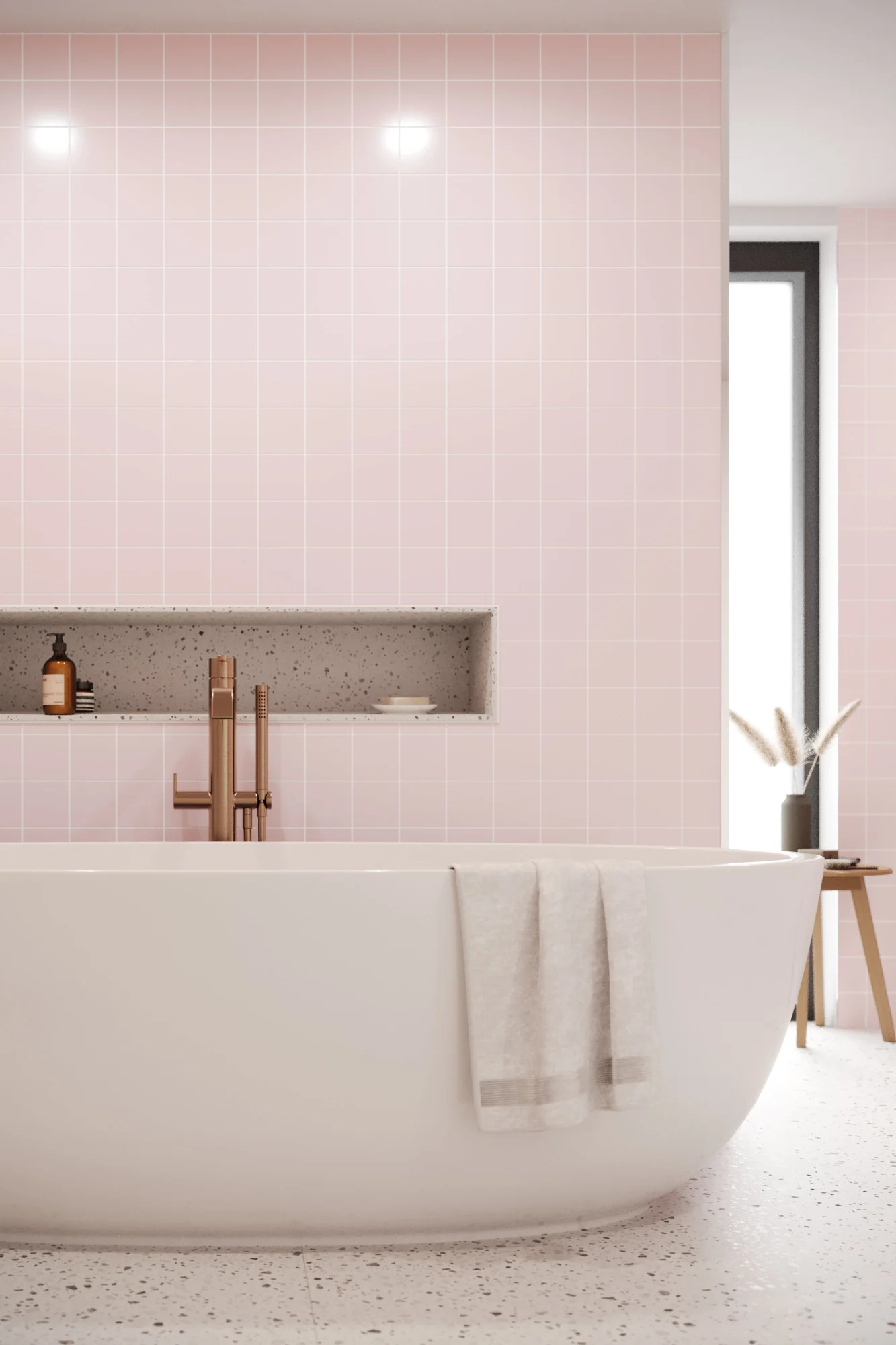 100 Tile Pastel Pink (100mm x 100mm) - Image 5