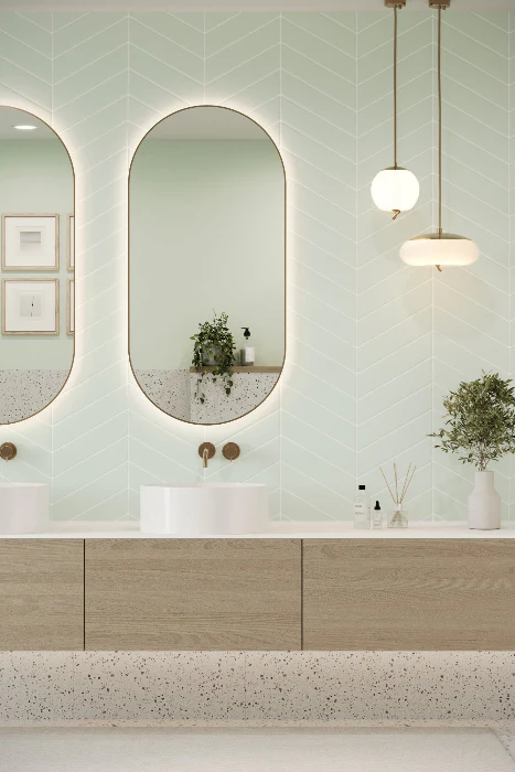 Chevron Glass Green (345mm x 75mm) - Image 2