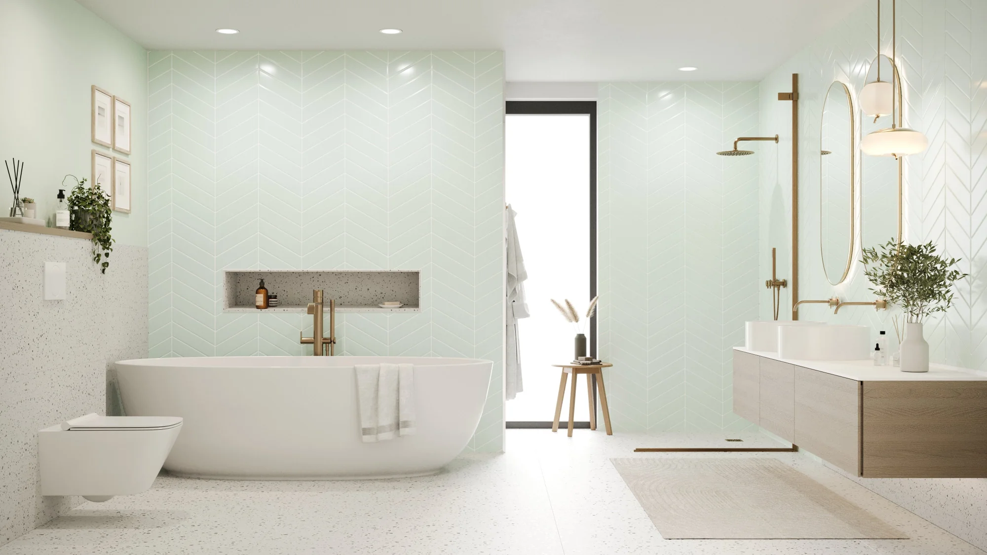 Chevron Glass Green (345mm x 75mm) - Image 3