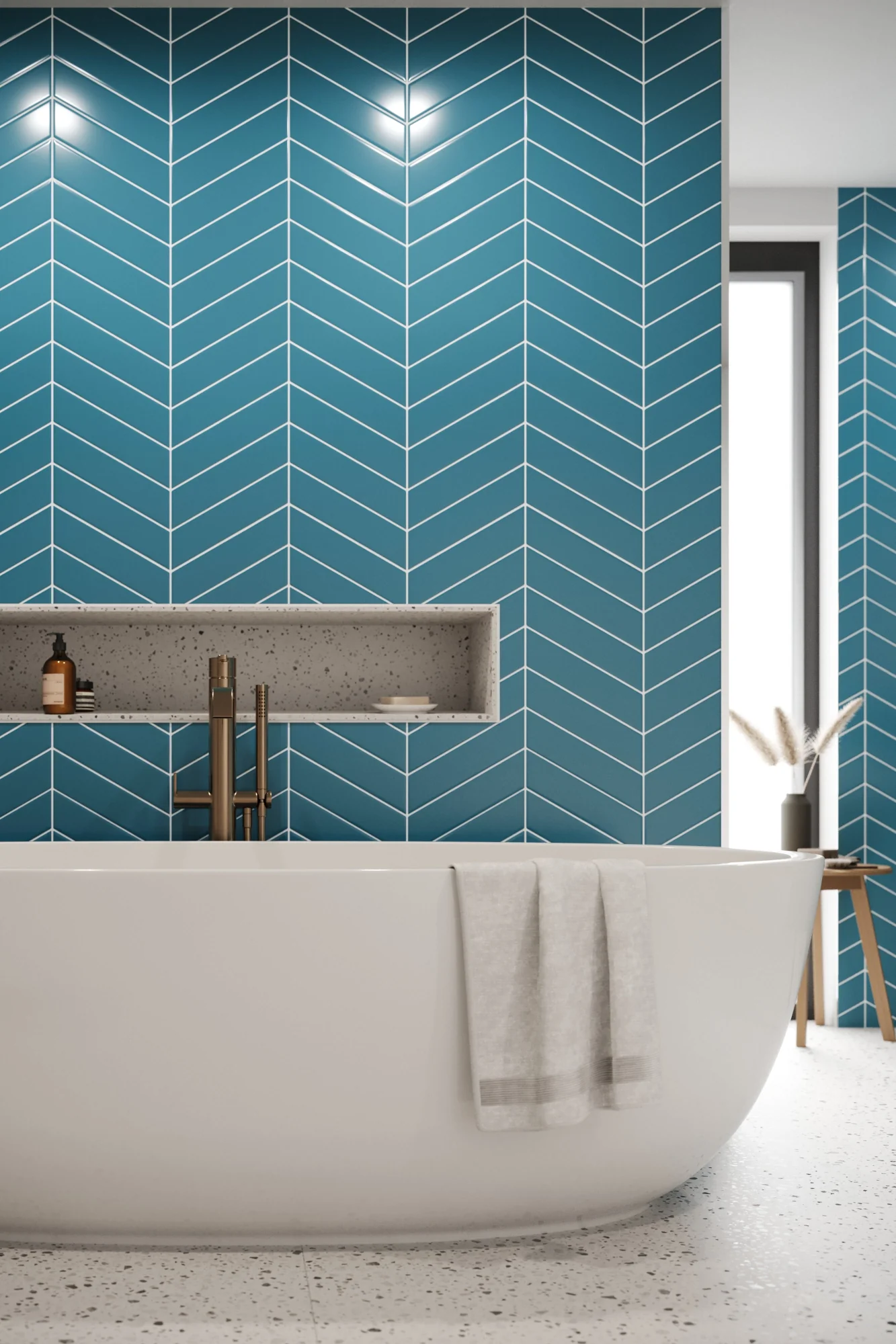 Chevron Teal Blue (345mm x 75mm) - Image 4