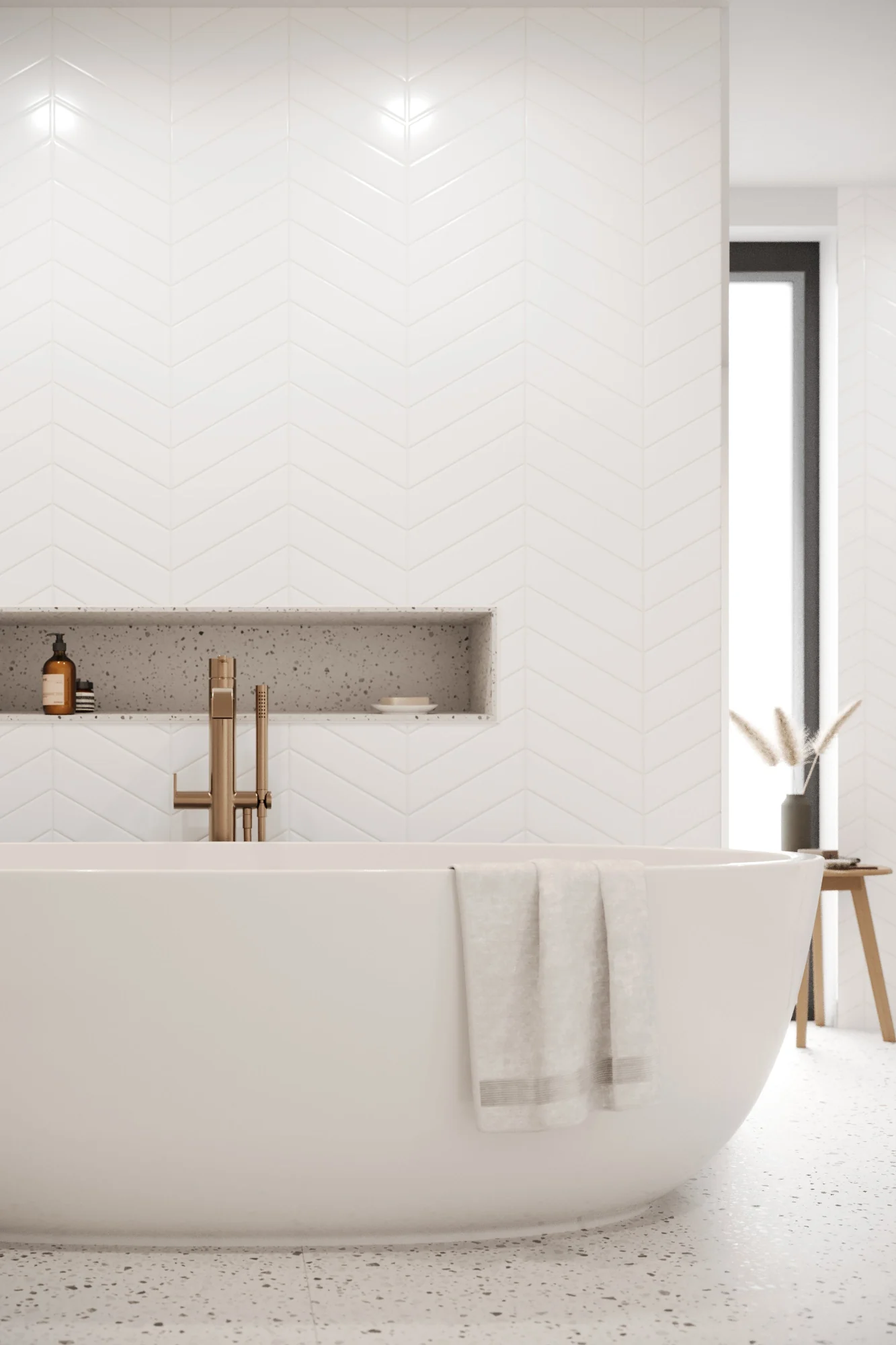 Chevron White (345mm x 75mm) - Image 10