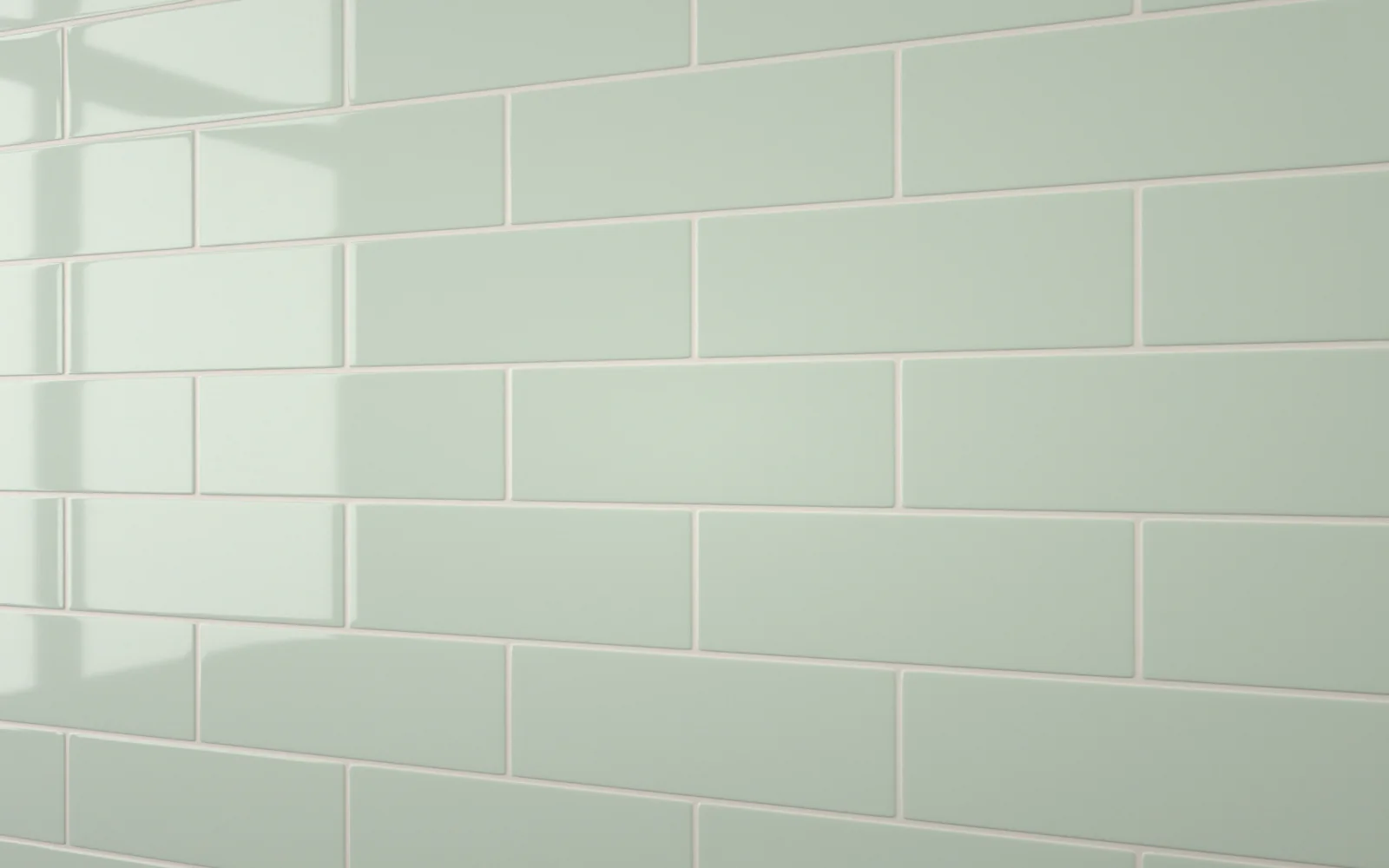 Flat Metro Large Brick Tile Glass Green (300mm x 100mm) - Image 5