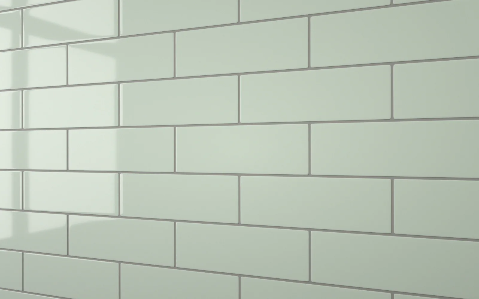 Flat Metro Large Brick Tile Glass Green (300mm x 100mm) - Image 6
