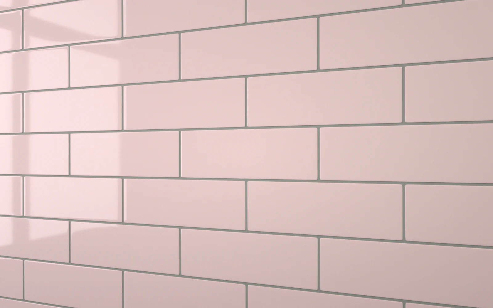Flat Metro Large Brick Tile Pastel Pink (300mm x 100mm) - Image 5