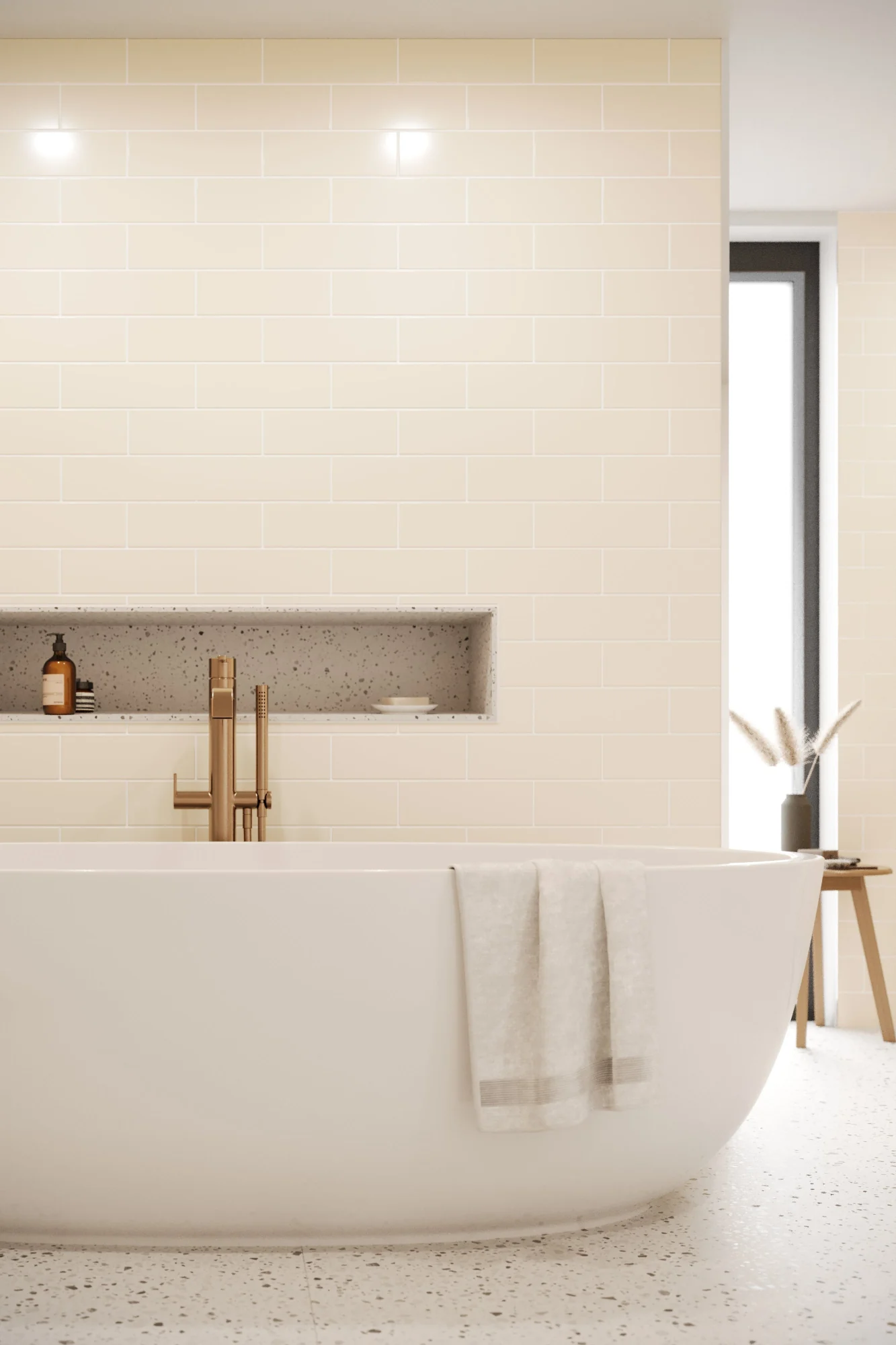 Flat Metro Large Brick Tile Sand (300mm x 100mm) - Image 4