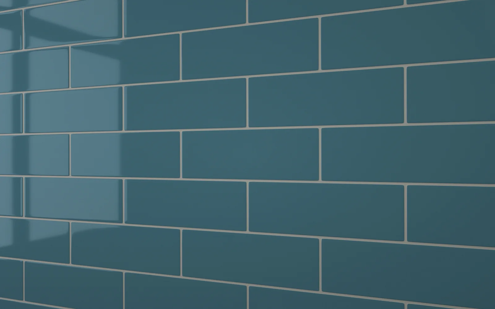 Flat Metro Large Brick Tile Teal Blue (300mm x 100mm) - Image 5