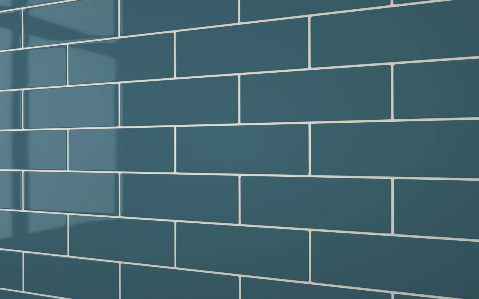 Flat Metro Large Brick Tile Teal Blue (300mm x 100mm) - Image 6