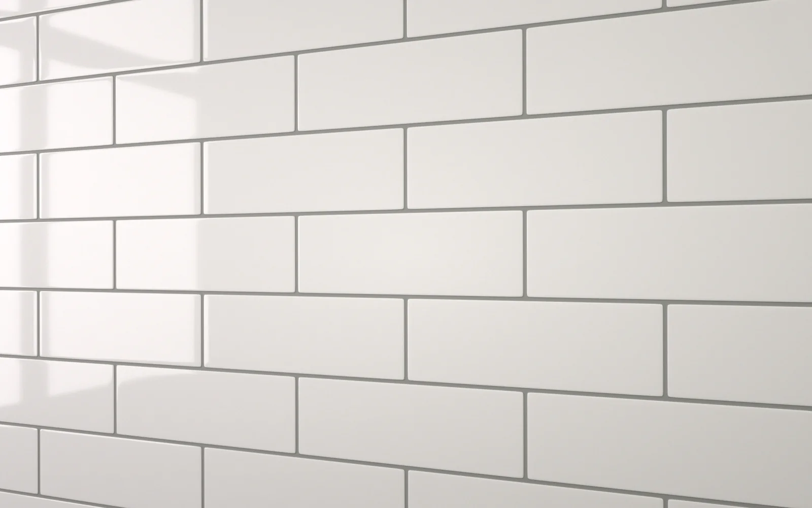 Flat Metro Large Brick Tile White (300mm x 100mm) - Image 2