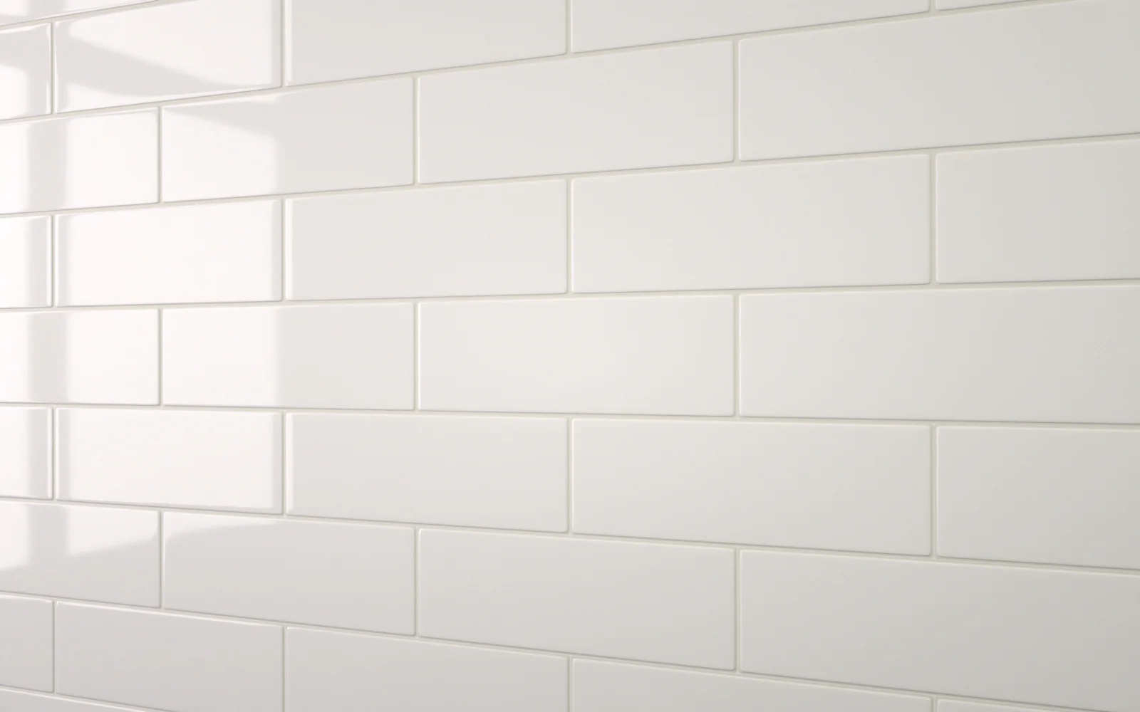 Flat Metro Large Brick Tile White (300mm x 100mm) - Image 3