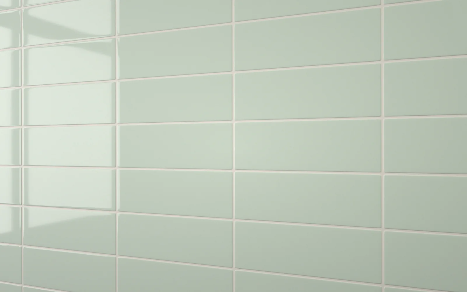 Flat Metro Large Linear Tile Glass Green (300mm x 100mm) - Image 2