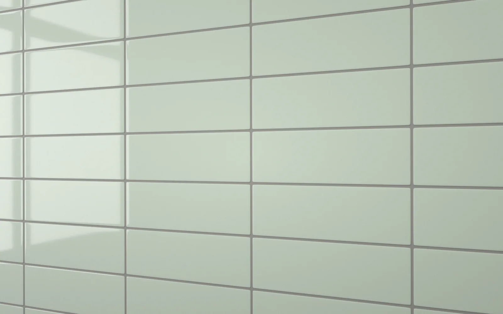 Flat Metro Large Linear Tile Glass Green (300mm x 100mm) - Image 3