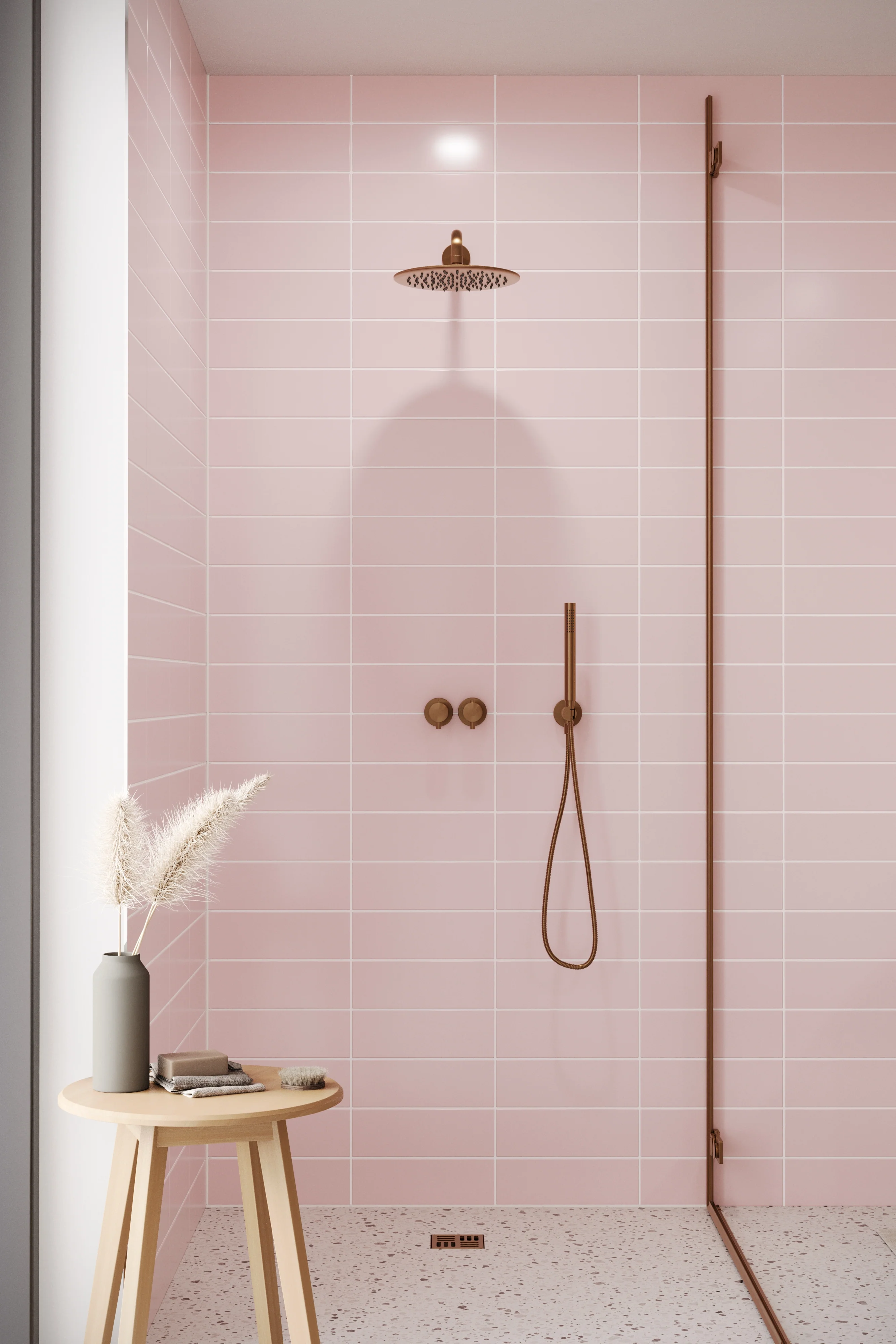Flat Metro Large Linear Tile Pastel Pink (300mm x 100mm) - Image 5