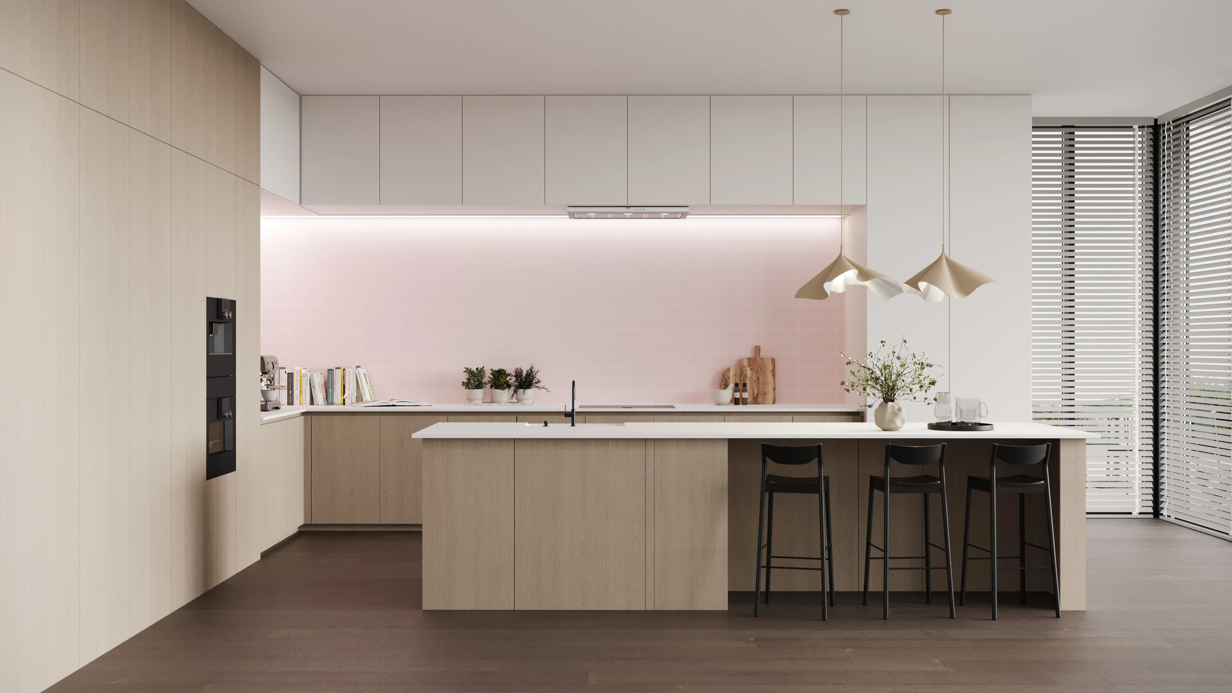 Flat Metro Large Linear Tile Pastel Pink (300mm x 100mm) - Image 6