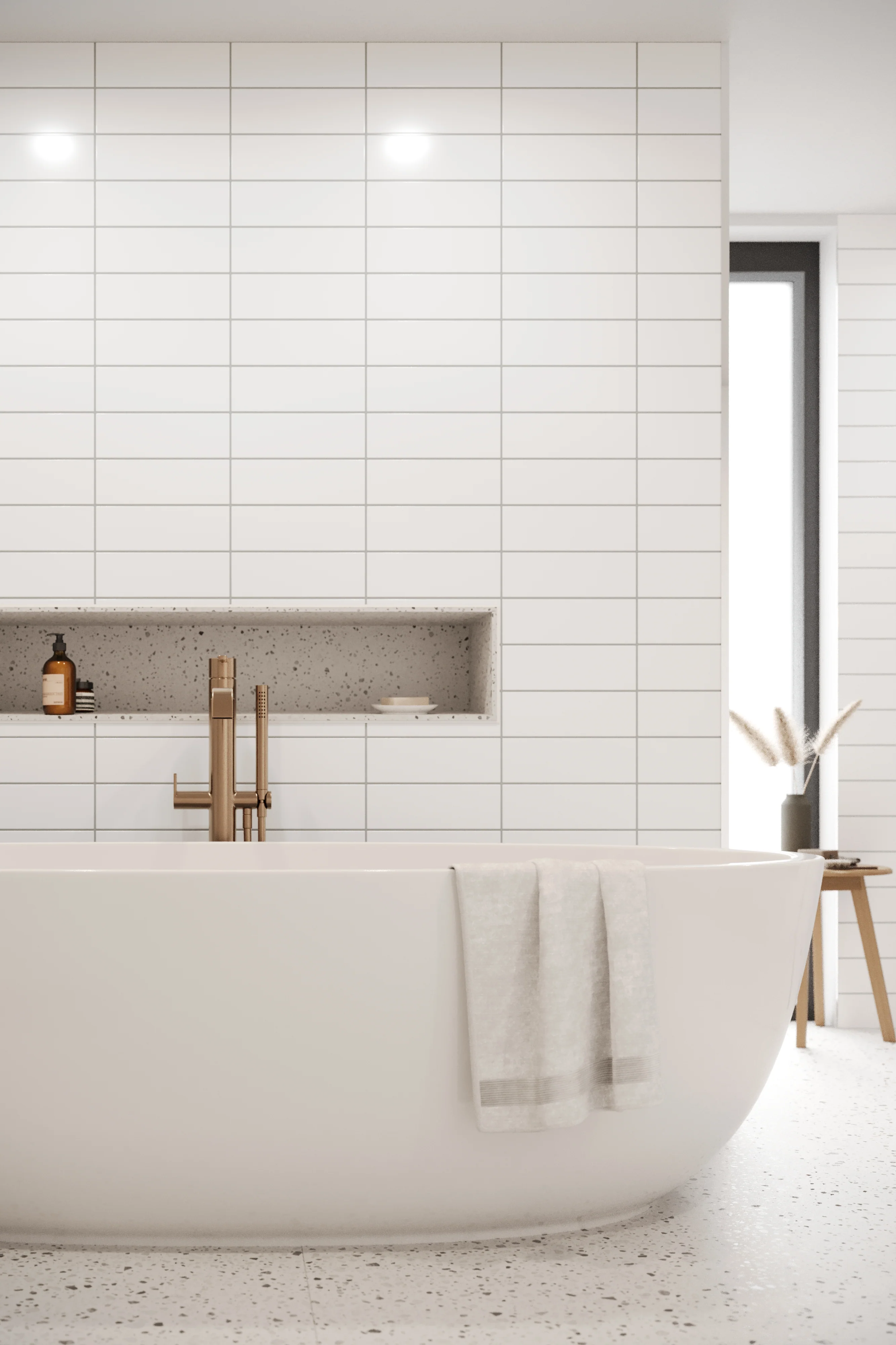 Flat Metro Large Linear Tile White (300mm x 100mm) - Image 12