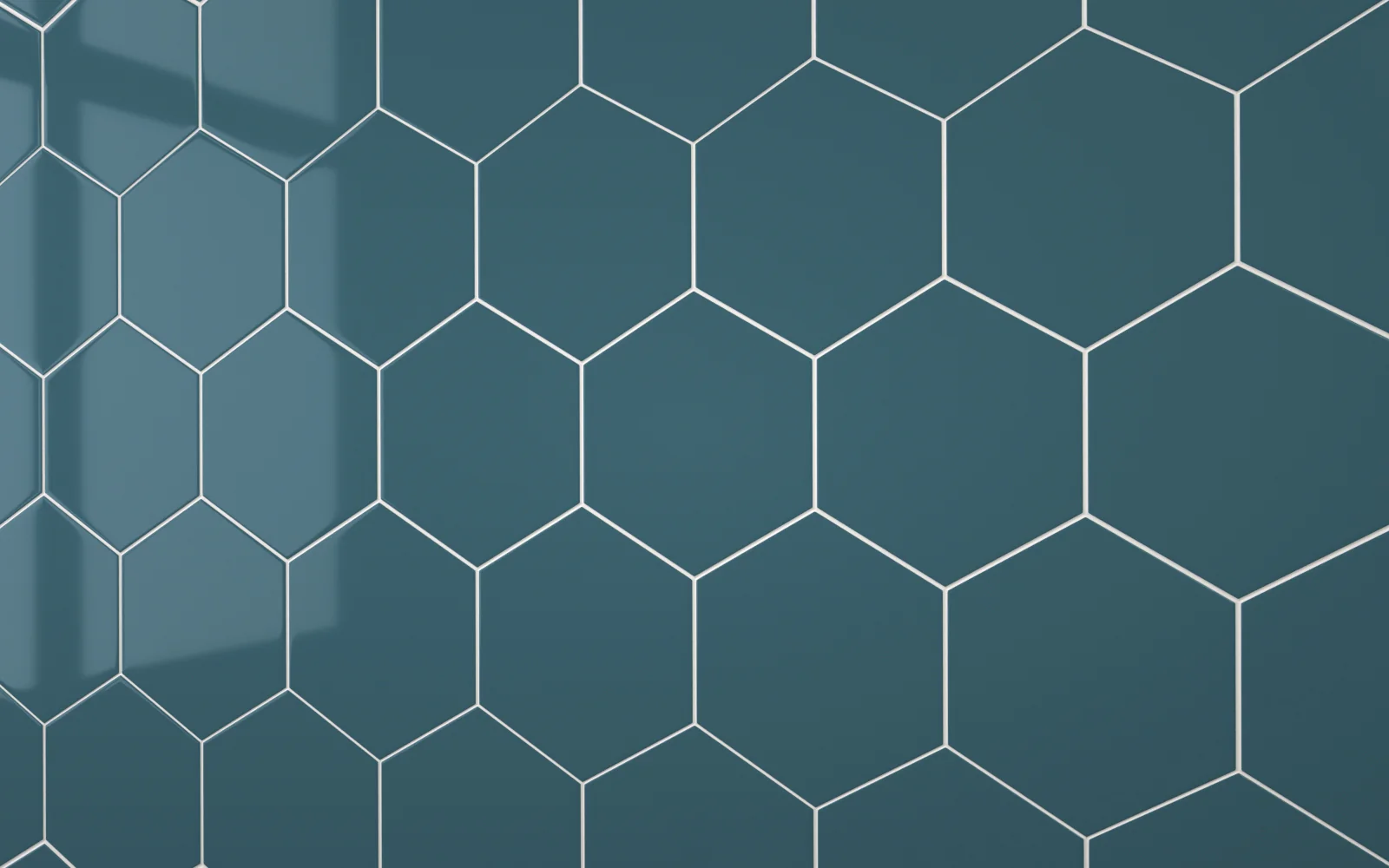 Hexagon Teal Blue (160mm x 185mm)