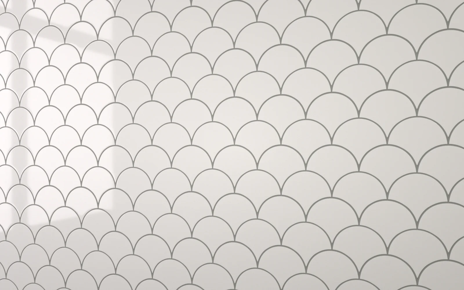 Sample: Mermaid Tile White With Dark Grey Grout