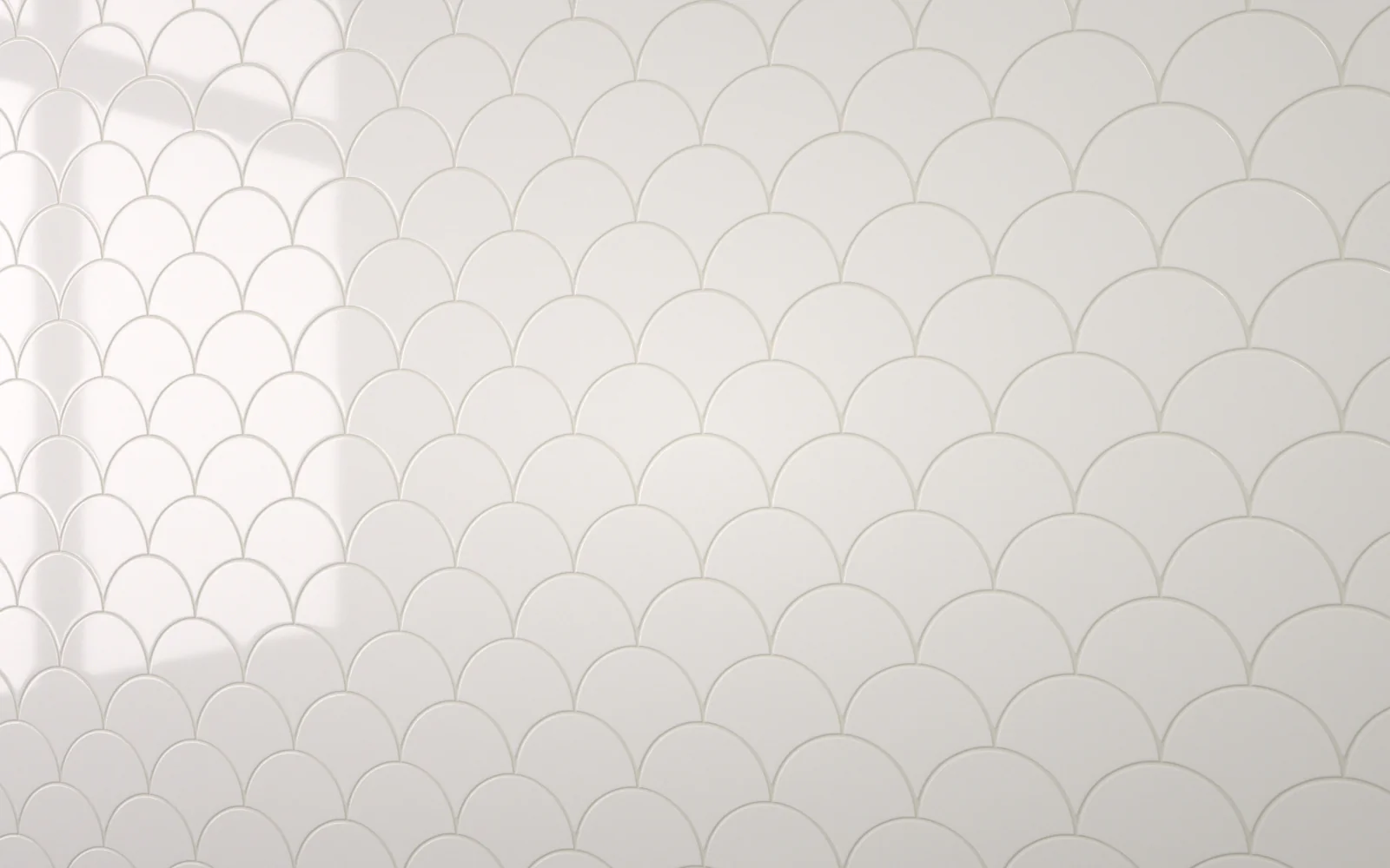 Sample: Mermaid Tile White With Light Grey Grout