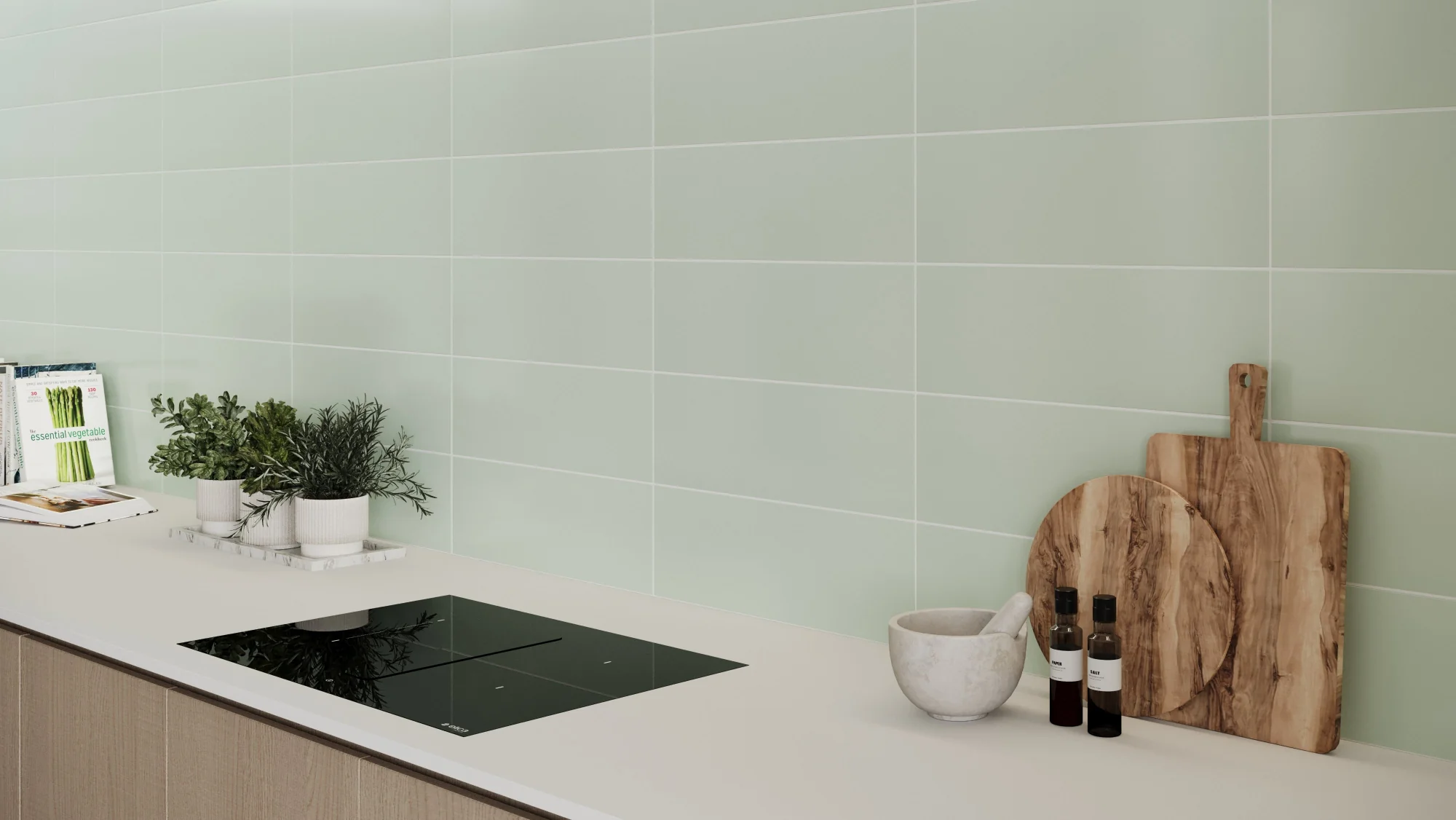 Metro Long Tile Glass Green (600mm x 200mm) - Image 3