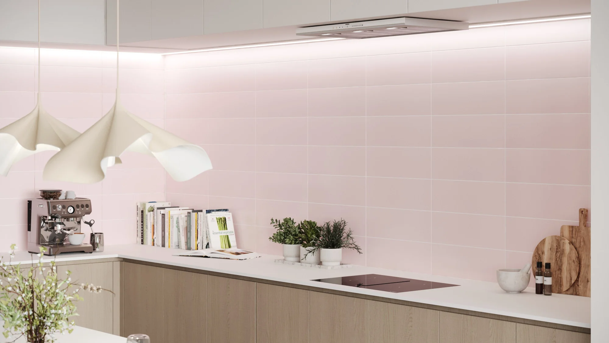 Metro Long Tile Pastel Pink (600mm x 200mm) - Image 2