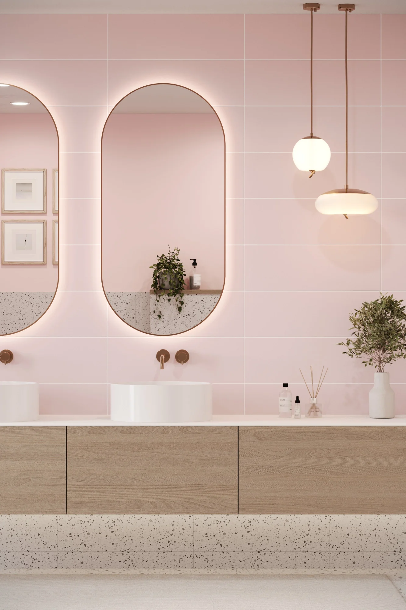 Metro Long Tile Pastel Pink (600mm x 200mm) - Image 4