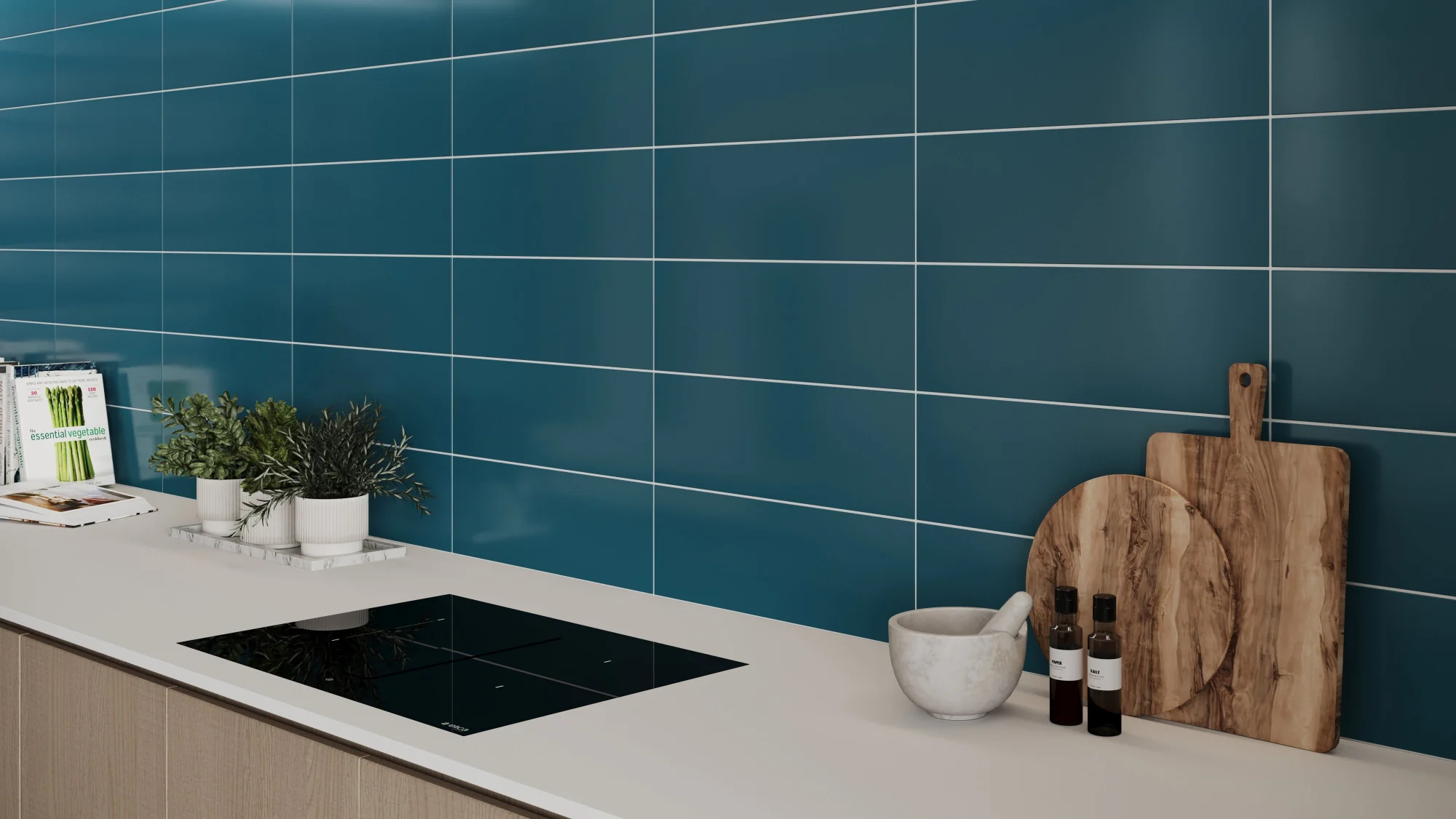 Metro Long Tile Teal Blue (600mm x 200mm) - Image 2