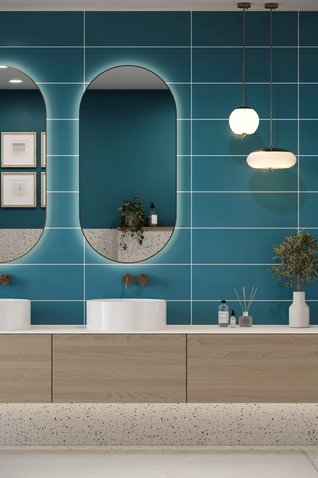 Metro Long Tile Teal Blue (600mm x 200mm) - Image 3