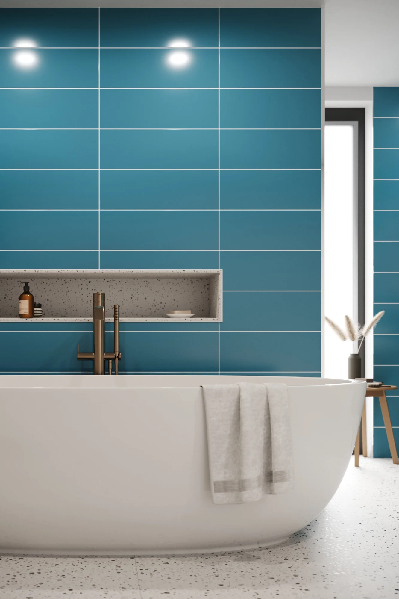 Metro Long Tile Teal Blue (600mm x 200mm) - Image 4
