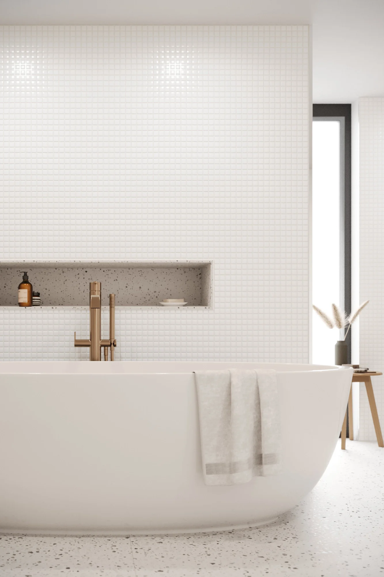 Mosaic Tile White (25mm x 25mm) - Image 4