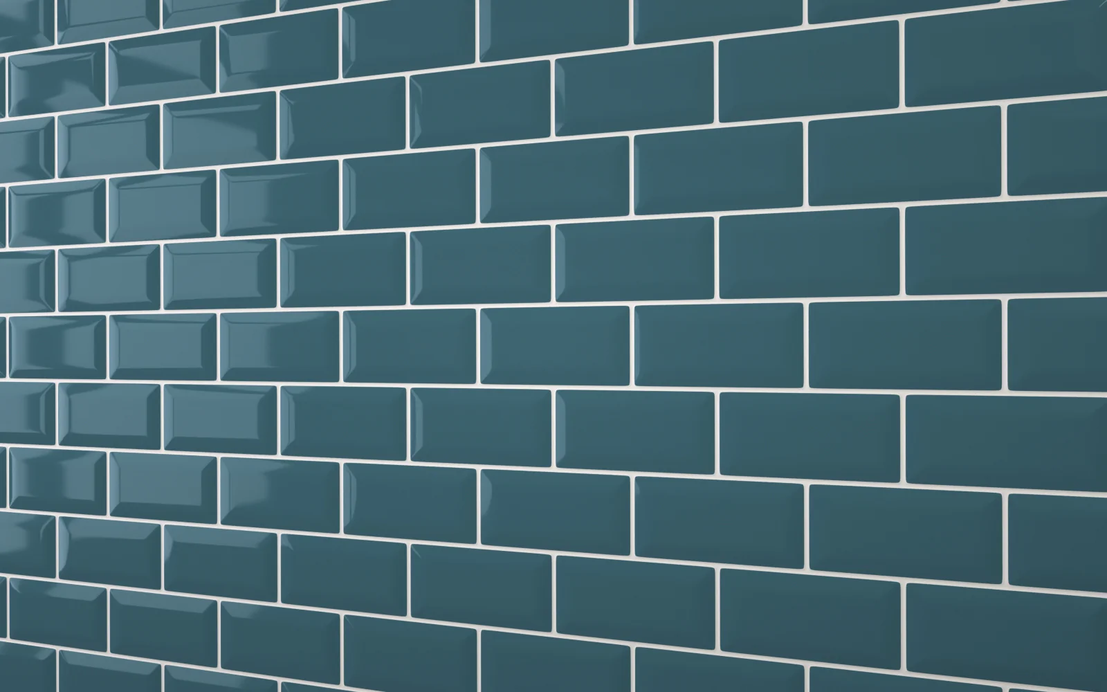 Bevel Metro Tile Teal Blue (150mm x 75mm)