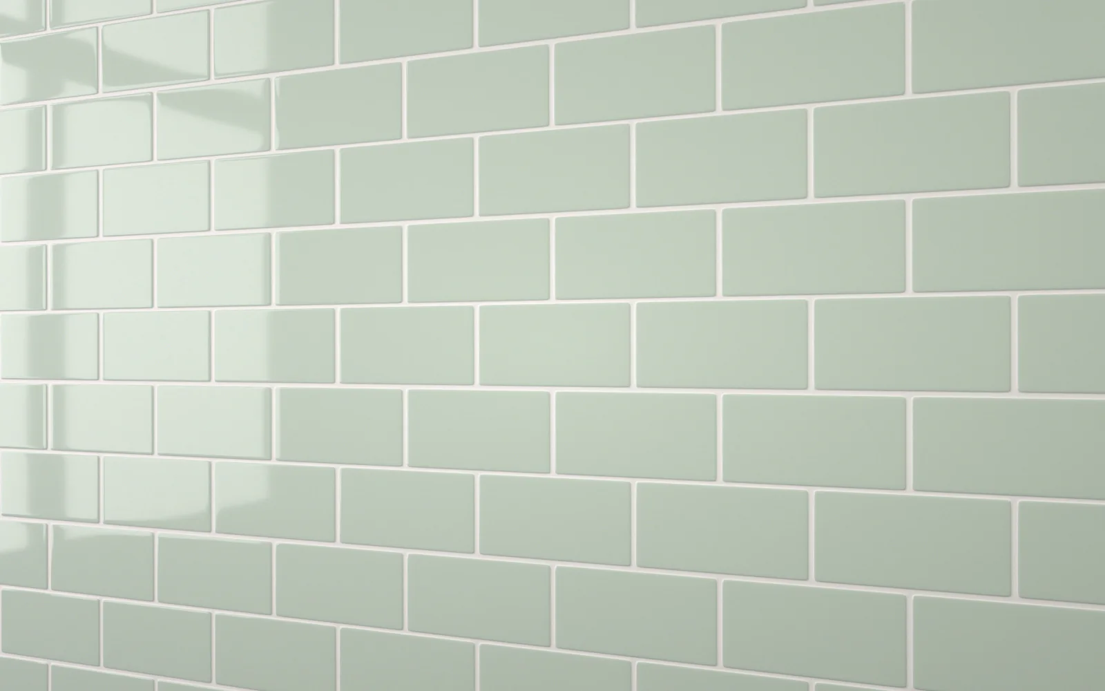 Small Flat Metro Glass Green (150mm x 75mm)