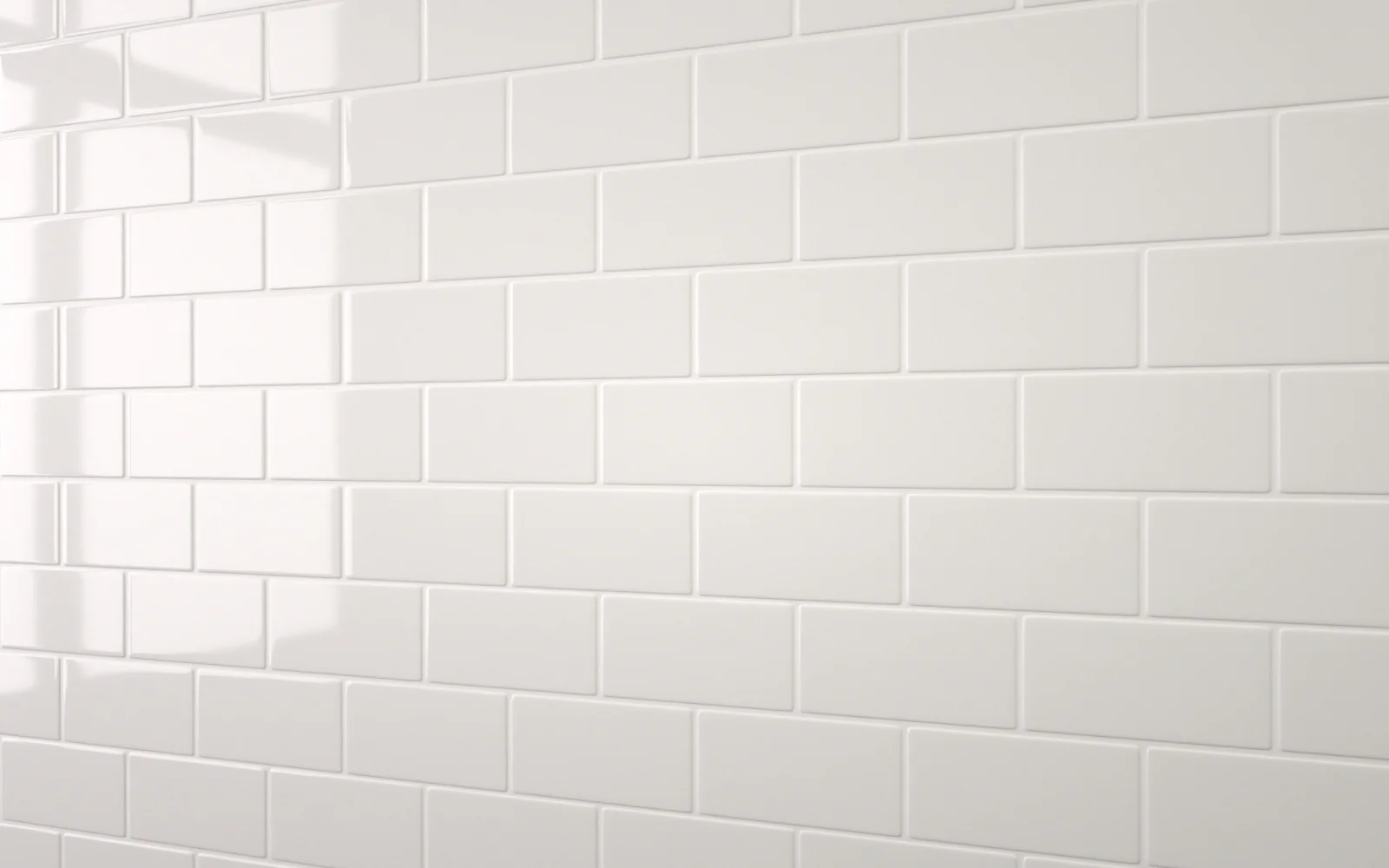 Sample: Small Flat Metro Landscape White With White Grout