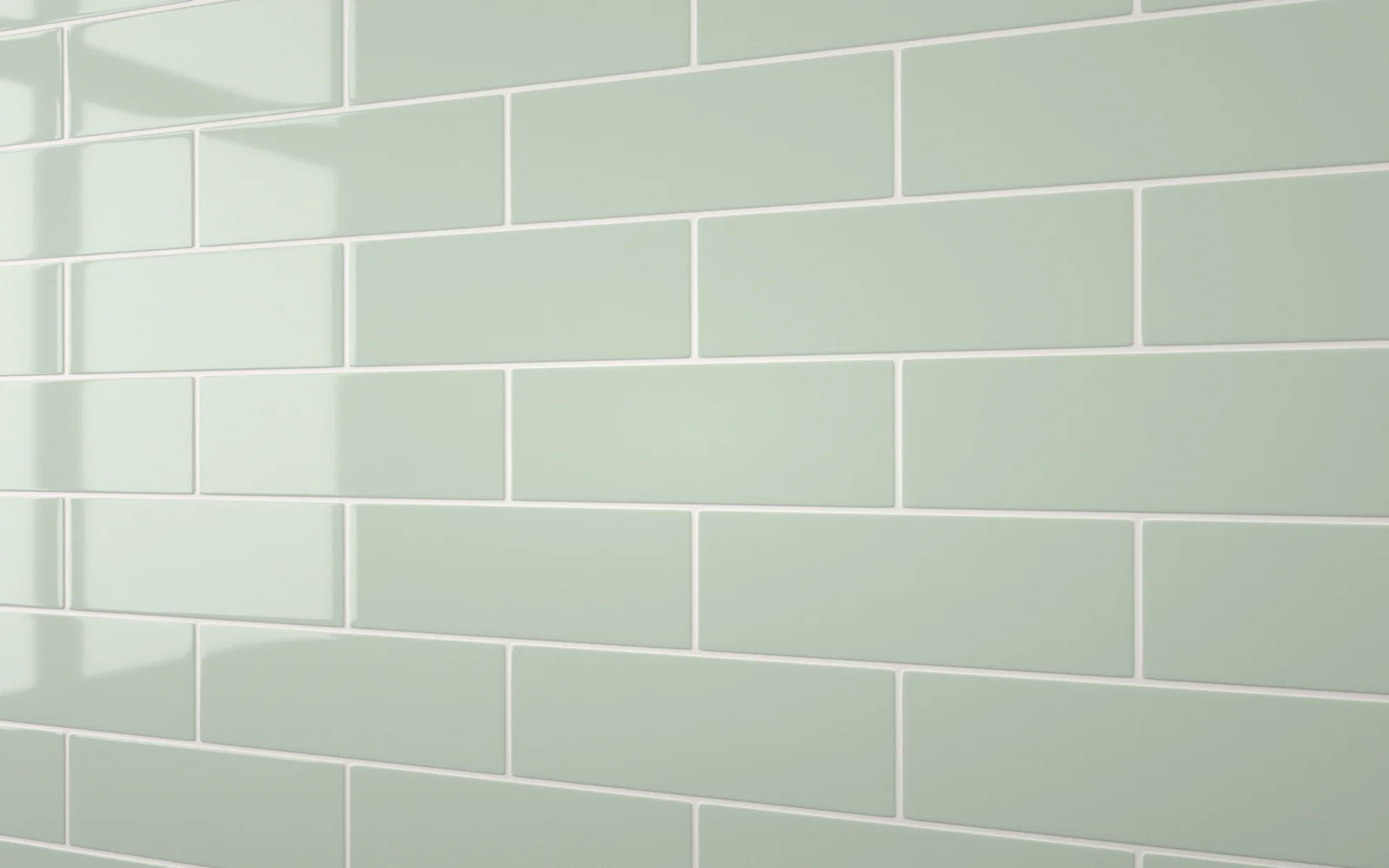 Sample: Flat Metro Large Brick Tile Glass Green