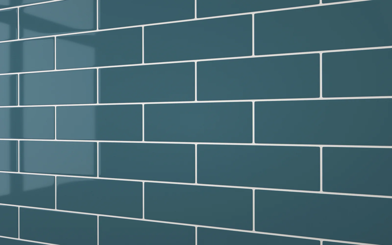 Sample: Flat Metro Large Brick Tile Teal