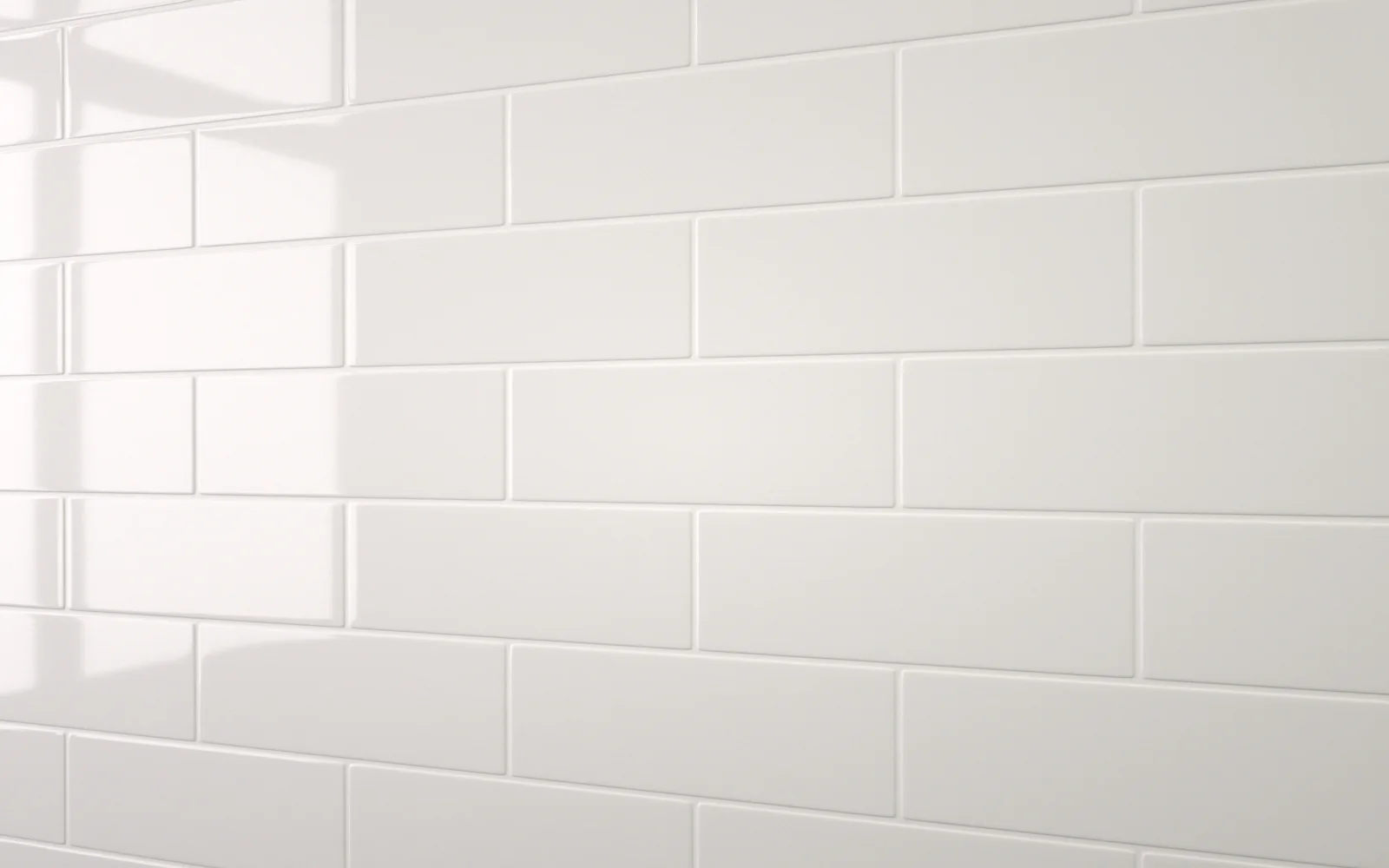 Sample: Flat Metro Large Brick Tile White
