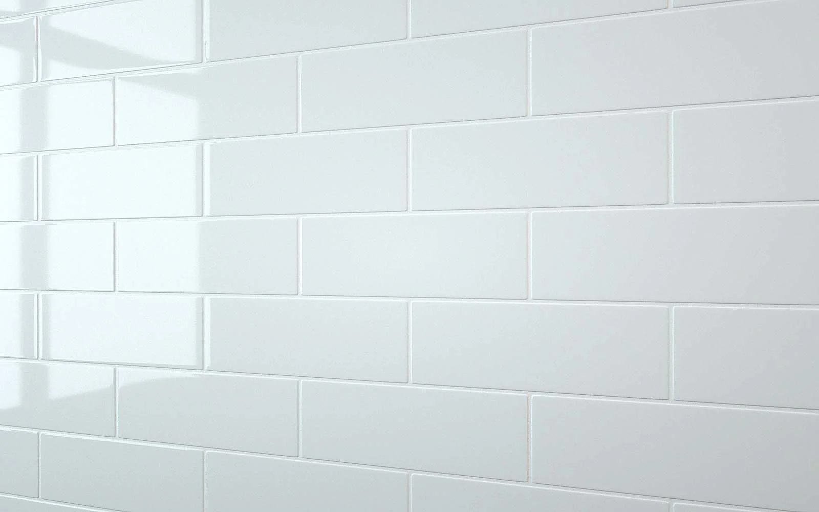 Sample: Flat Metro Large Brick Tile White Acrylic