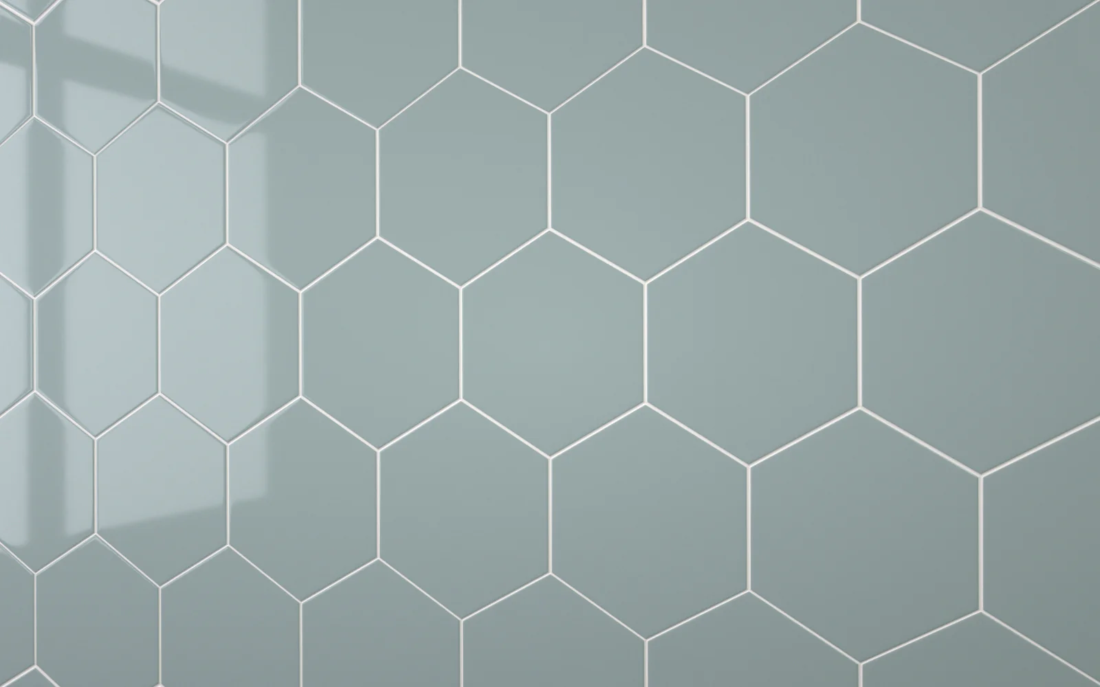 Sample:Hexagon - Duck Egg Blue - White PVC