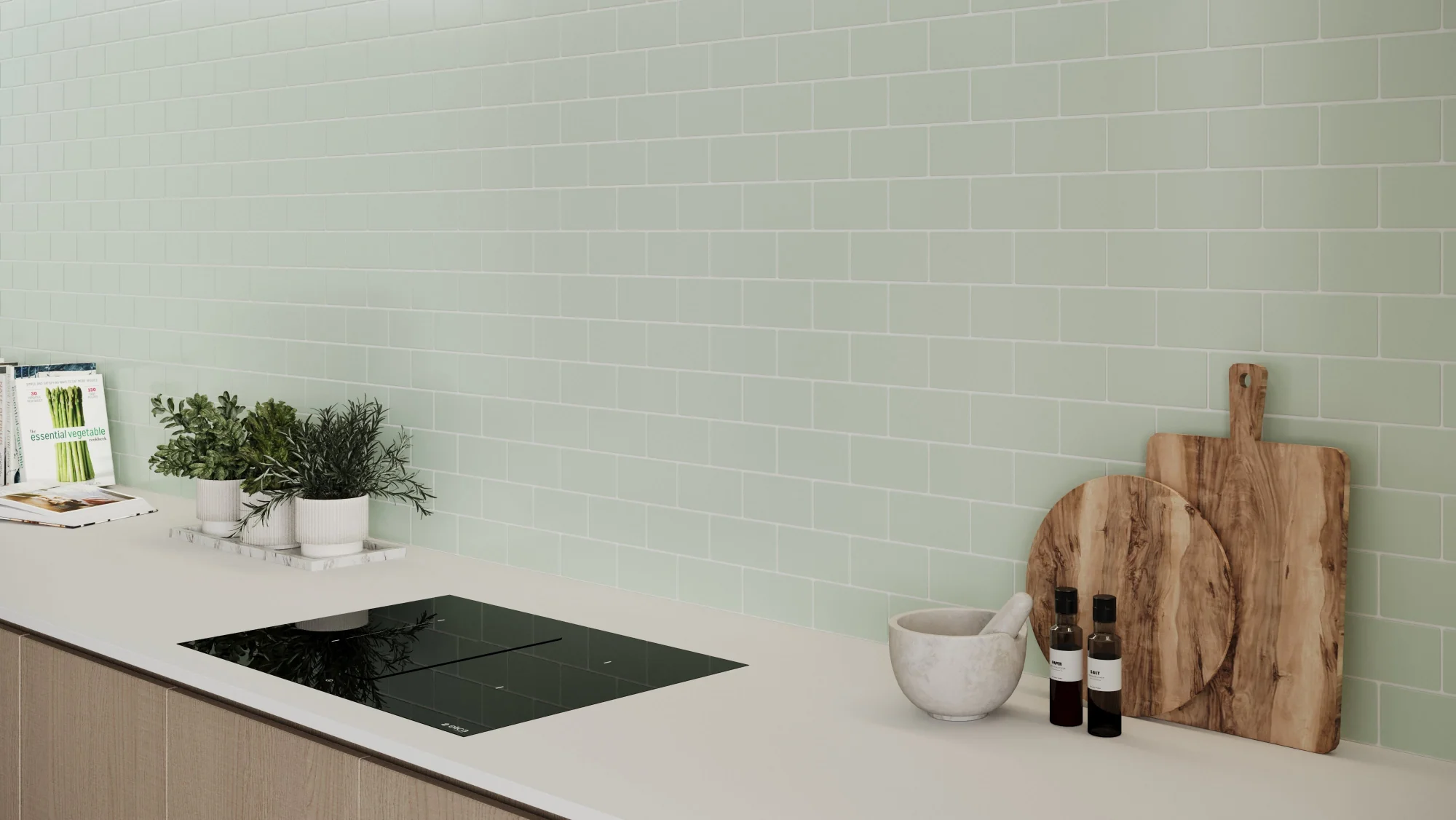 Small Flat Metro Glass Green (150mm x 75mm) - Image 4
