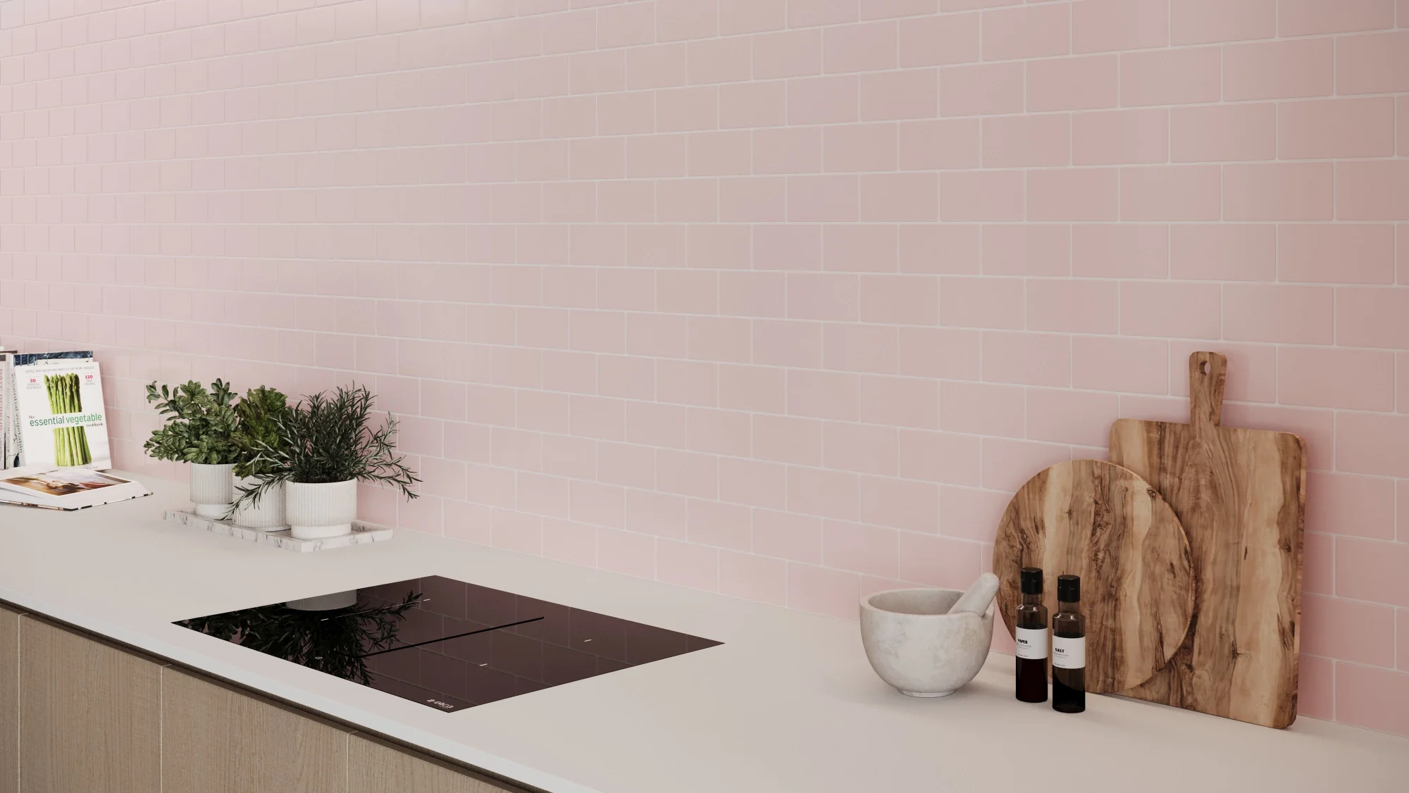 Small Flat Metro Pastel Pink (150mm x 75mm) - Image 3