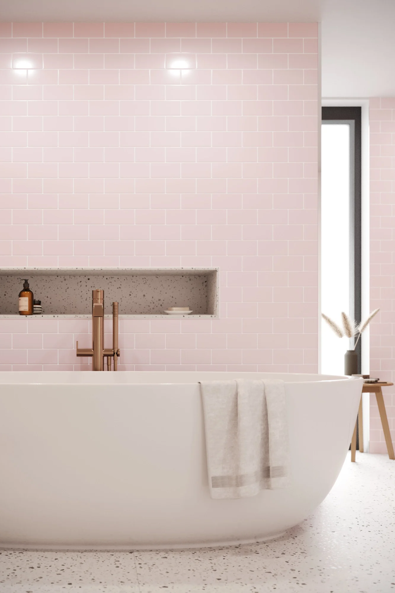 Small Flat Metro Pastel Pink (150mm x 75mm) - Image 4