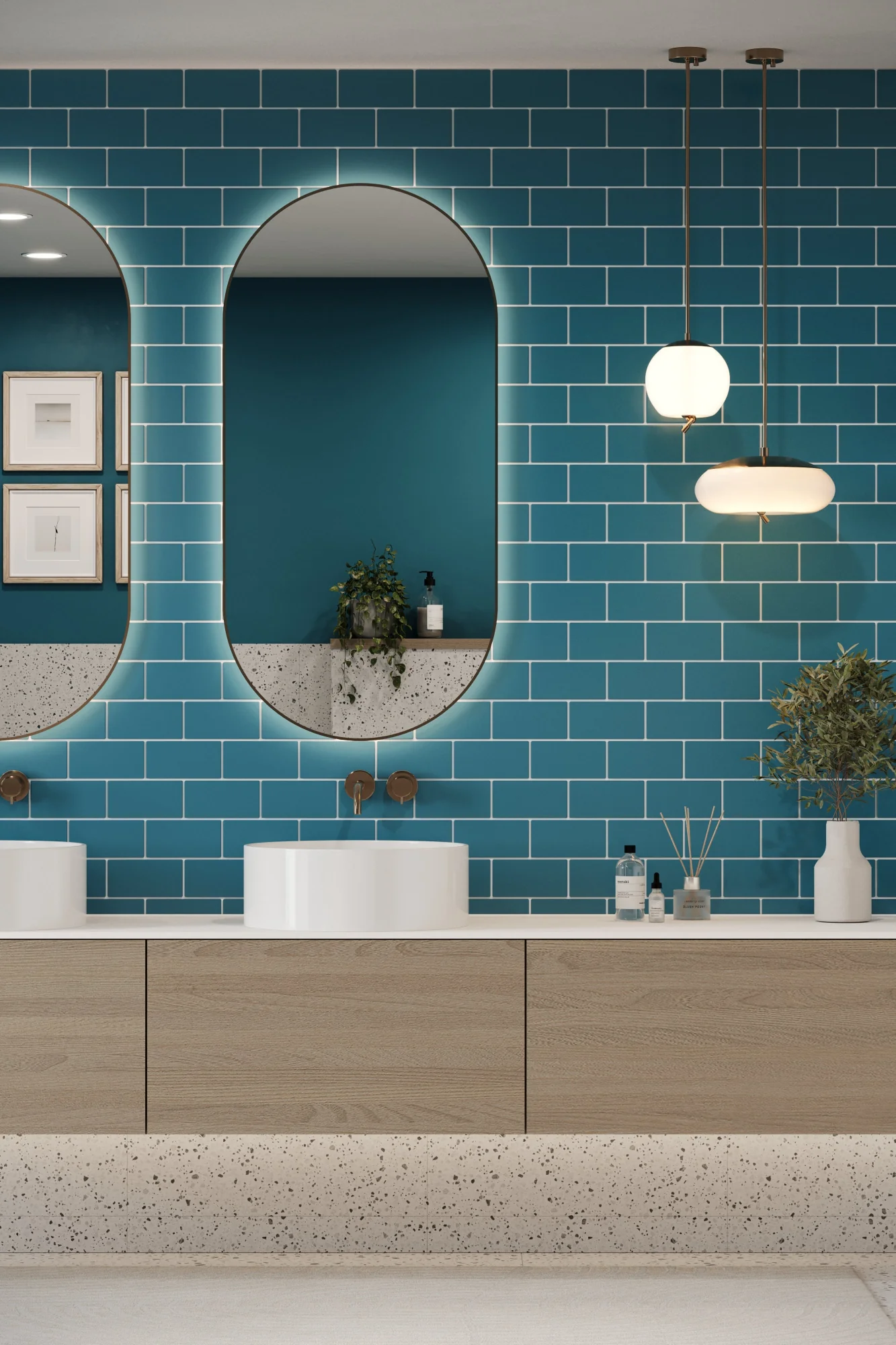 Small Flat Metro Teal Blue (150mm x 75mm) - Image 2