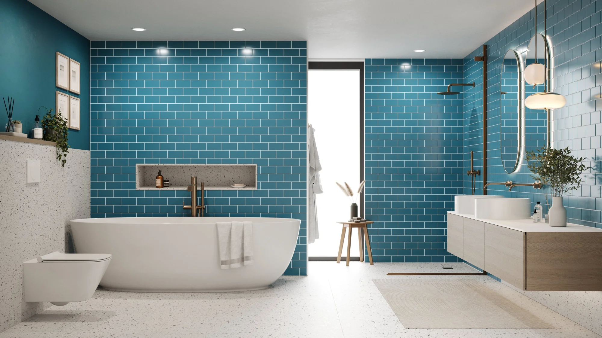 Small Flat Metro Teal Blue (150mm x 75mm) - Image 3