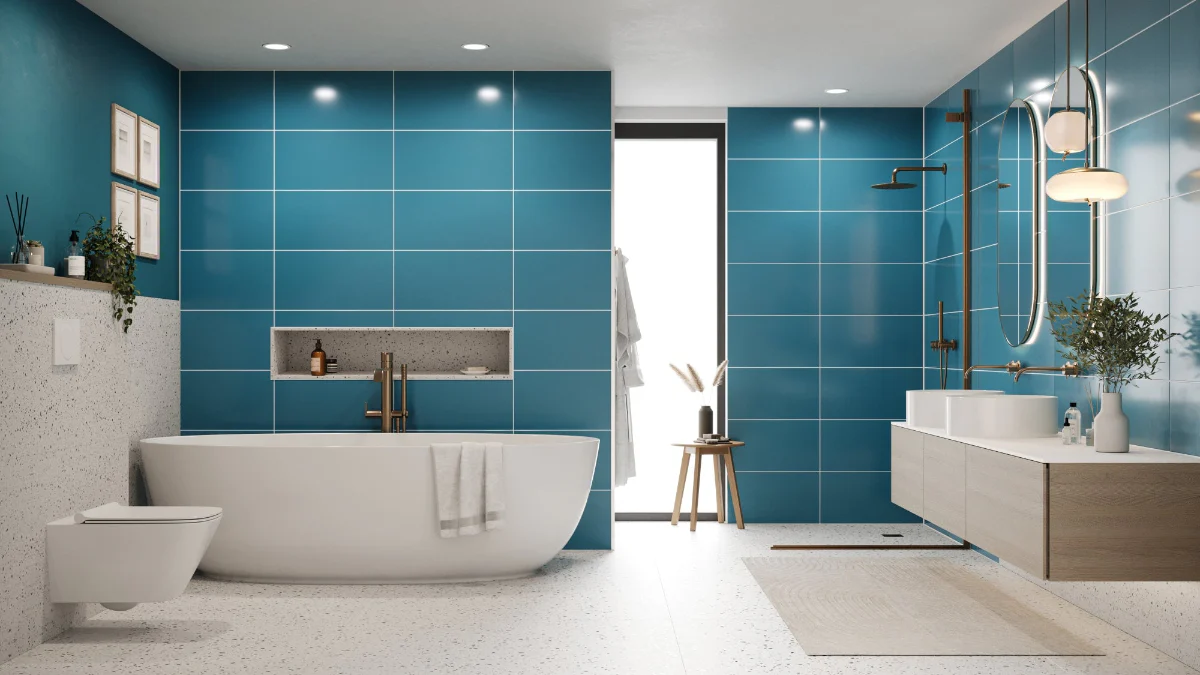XL Tile Teal Blue (600mm x 300mm) - Image 3
